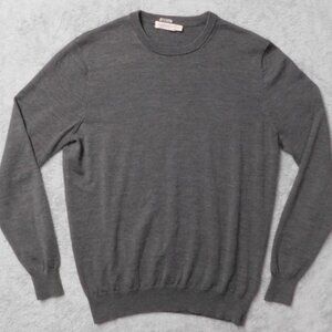 SUITSUPPLY Sweater Mens Large Merino Wool Crew Neck Gray